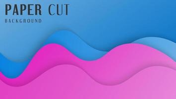 Abstract Gradient Colorful Waves Papercut Style Background vector