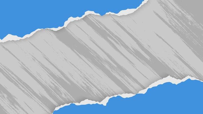 Abstract Blue Paper Ripped Frame In Wall Grunge Background