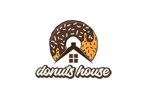 Simple Donuts House for Bakery Store Shop Logo Design vector