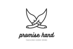 Couple Hand Promise Love shape Butterfly Logo design vector