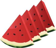 isolated red watermelon slice illustration vector