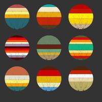 Vintage collection of round backgrounds in retro style. vector