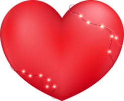 Red Heart with Light Hanging png