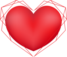 Red Heart in Geometric Frame png