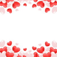 marco de borde de corazones día de san valentín png