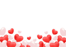 Hearts Border Frame Valentines Day png