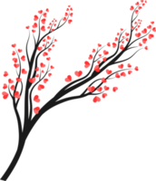 ilustración de rama de árbol de corazón png