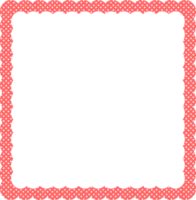 Red Cloud Frame with Dotted Pattern png