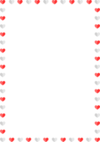 Paper Hearts Border Frame Valentine png