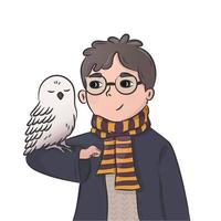 the wizard and the owl vector