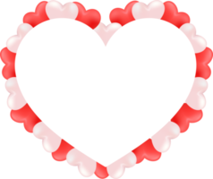 3D Valentine Hearts with White Sign png