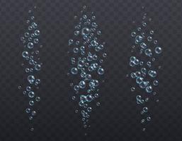 Underwater fizzing bubbles texture isolated on transparent background. vector