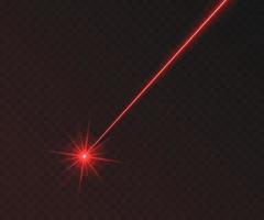 Red laser beam light effect isolated on transparent background vector