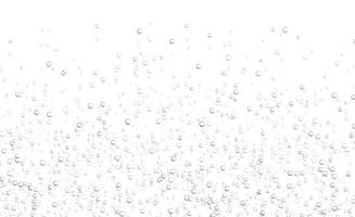 Underwater fizzing bubbles, soda or champagne carbonated drink, sparkling water isolated on white background. vector