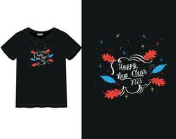 New Year 2023 t-shirt vector