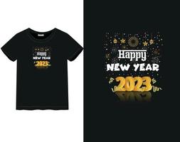 camiseta año nuevo 2023 vector