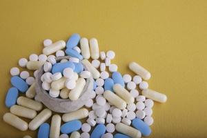 different medicine drugs, pills, tablets. pharmaceutical medicine pills photo