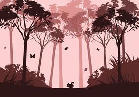 Beautiful forest and animal scenery vector