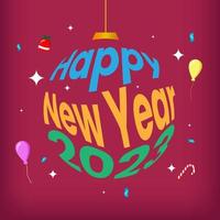 New year greeting 2023 circle shape vector