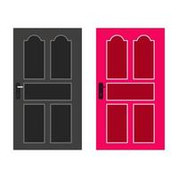 Wooden door design home architecture on white background. Vector illustration. EPS 10.