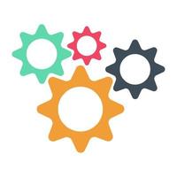 Gears cog wheel icon collection set. Colorful gear for technical or mechanical. Vector illustration. EPS 10.