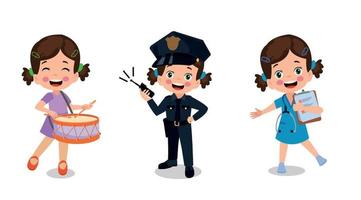 Cartoon Characters Of Different Professions vector