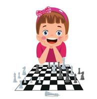 personaje de dibujos animados jugando al ajedrez vector
