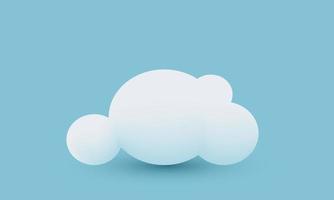illustration icon realistic 3d style cloud cute element isolated on background vector