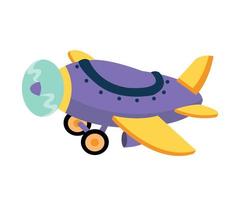 vector purple and yellow toy airplane