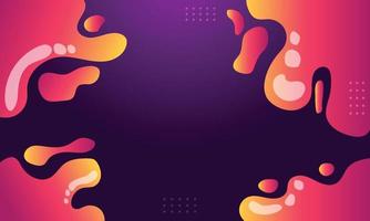 Abstract Yellow, pink and purple liquid wavy shapes futuristic banner. Glowing retro waves vector background