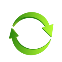 3d render reload icon. Refresh arrow icon on with green color. png