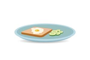 Fresh nutritious breakfast food with eggs vector illustrations