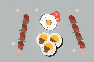Realistic Asian street food illustration vector