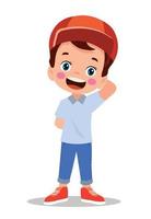 preschool boy with cute happy facial expression vector