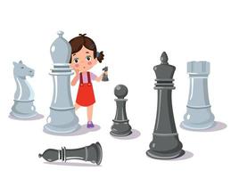 Marketing analysis planning Character controls playing chess. vector  illustration 5608327 Vector Art at Vecteezy