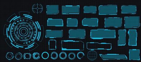 tecnología abstracta concepto futurista interfaz hud elementos de holograma de datos digitales y círculo vector