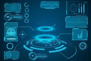 abstract technology futuristic concept hud interface hologram elements of digital data and circle vector