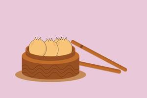 diseño vectorial de bolas de masa hervida de dim sum. vector