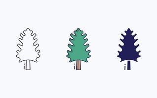 Tree icon, line and glyph vector illustration