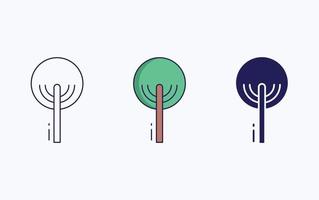 Tree icon, line and glyph vector illustration