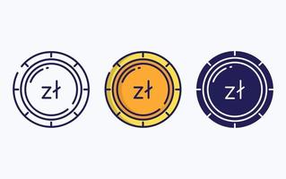 Coin currency line and glyph icon, vector illustration