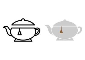 Tea pot icon design template clipart illustration vector