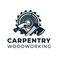 Carpentry Woodwork Vector Logo design template