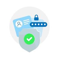 account has been secure by password concept illustration flat design vector eps10. modern graphic element for landing page, empty state ui, infographic, icon