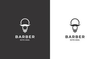 light bulb combine with mustache logo design modern concept vector