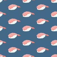 patrón sin costuras con sushi de camarones. ilustración vectorial vector