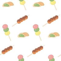 Seamless pattern with dango and mochi. vector illustration