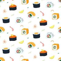 Seamless pattern with Japanese rolls. vector illustration