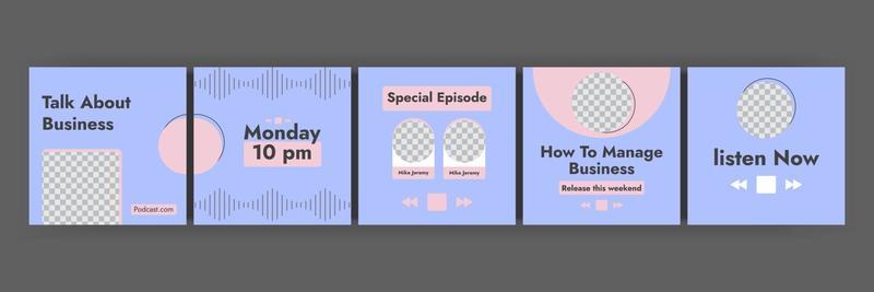 Podcast Social Media Carousel template post, Instagram and social media carousel post template