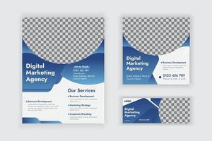 Creative Modern Corporate Flyer Social Media Post and Cover Banner Template Design Set vector